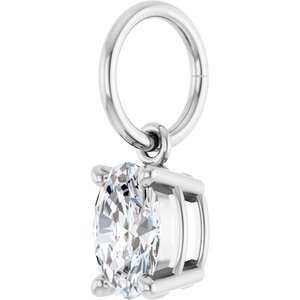 Platinum 6x4 mm Oval Charm/Pendant Mounting – image 3