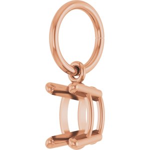 14K Rose Gold 6x4 mm Oval Charm/Pendant Mounting – image 4