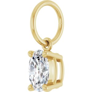 14K Yellow Gold 3/8 CT Natural Diamond Charm/Pendant – image 2