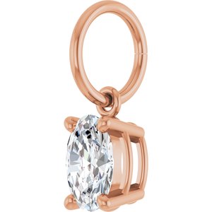 14K Rose Gold 3/8 CT Natural Diamond Charm/Pendant – image 2
