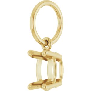 14K Yellow Gold 6x4 mm Oval Charm/Pendant Mounting – image 4