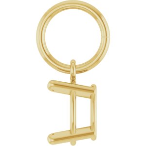 10K Yellow Gold 6x4 mm Oval Charm/Pendant Mounting – image 6