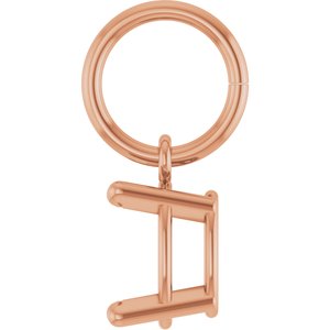 14K Rose Gold 6x4 mm Oval Charm/Pendant Mounting – image 6