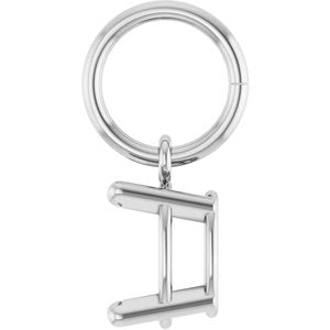 14K White Gold 6x4 mm Oval Charm/Pendant Mounting – image 6