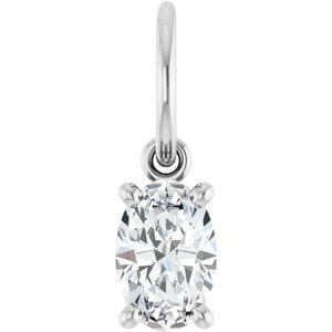 14K White Gold 6x4 mm Oval Charm/Pendant Mounting