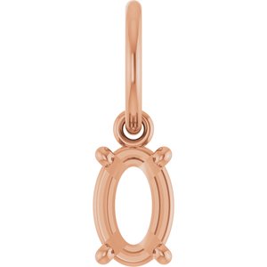 14K Rose Gold 6x4 mm Oval Charm/Pendant Mounting – image 2