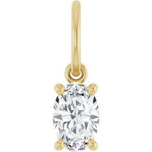14K Yellow Gold 6x4 mm Oval Charm/Pendant Mounting