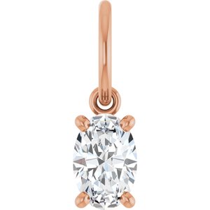 14K Rose Gold 6x4 mm Oval Charm/Pendant Mounting