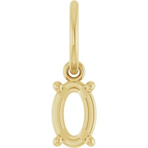 14K Yellow Gold 6x4 mm Oval Charm/Pendant Mounting – image 2