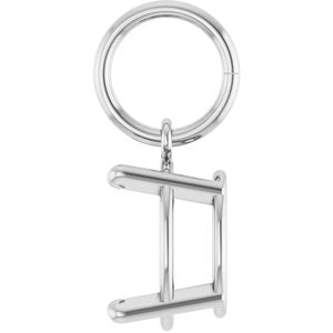14K White Gold 8x6 mm Oval Charm/Pendant Mounting – image 6