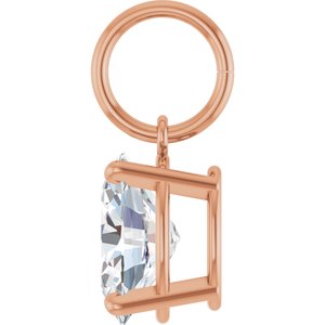 14K Rose Gold 8x6 mm Oval Charm/Pendant Mounting – image 5
