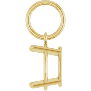 14K Yellow Gold 8x6 mm Oval Charm/Pendant Mounting – image 6