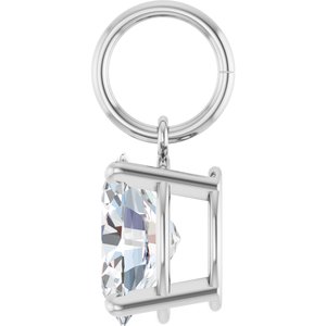 14K White Gold 1 CT Lab-Grown Diamond Charm/Pendant – image 3