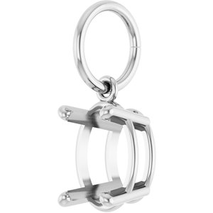 14K White Gold 8x6 mm Oval Charm/Pendant Mounting – image 4