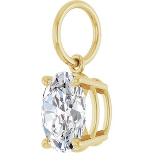 14K Yellow Gold 8x6 mm Oval Charm/Pendant Mounting – image 3