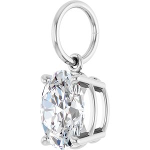 14K White Gold 8x6 mm Oval Charm/Pendant Mounting – image 3