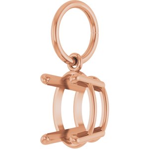 14K Rose Gold 8x6 mm Oval Charm/Pendant Mounting – image 4