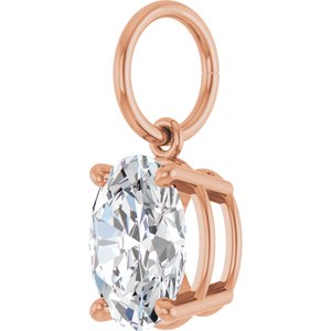 14K Rose Gold 1 CT Lab-Grown Diamond Charm/Pendant – image 2