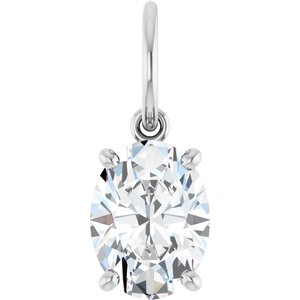 Platinum 8x6 mm Oval Charm/Pendant Mounting