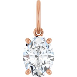 14K Rose Gold 8x6 mm Oval Charm/Pendant Mounting