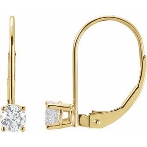 14K Yellow Gold 1/2 CT Natural Diamond Earrings
