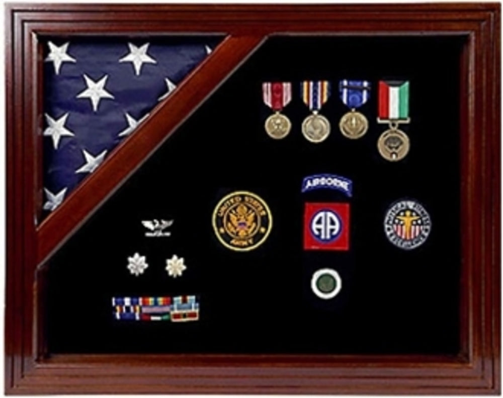 Flag Display Case American Flag Box Burial Flag Case. - Corner flag case