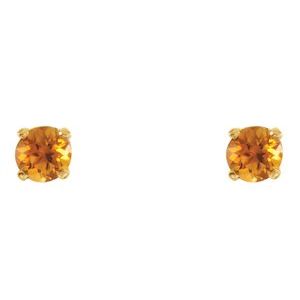 14K Yellow Gold Natural Citrine Youth Earrings – image 2