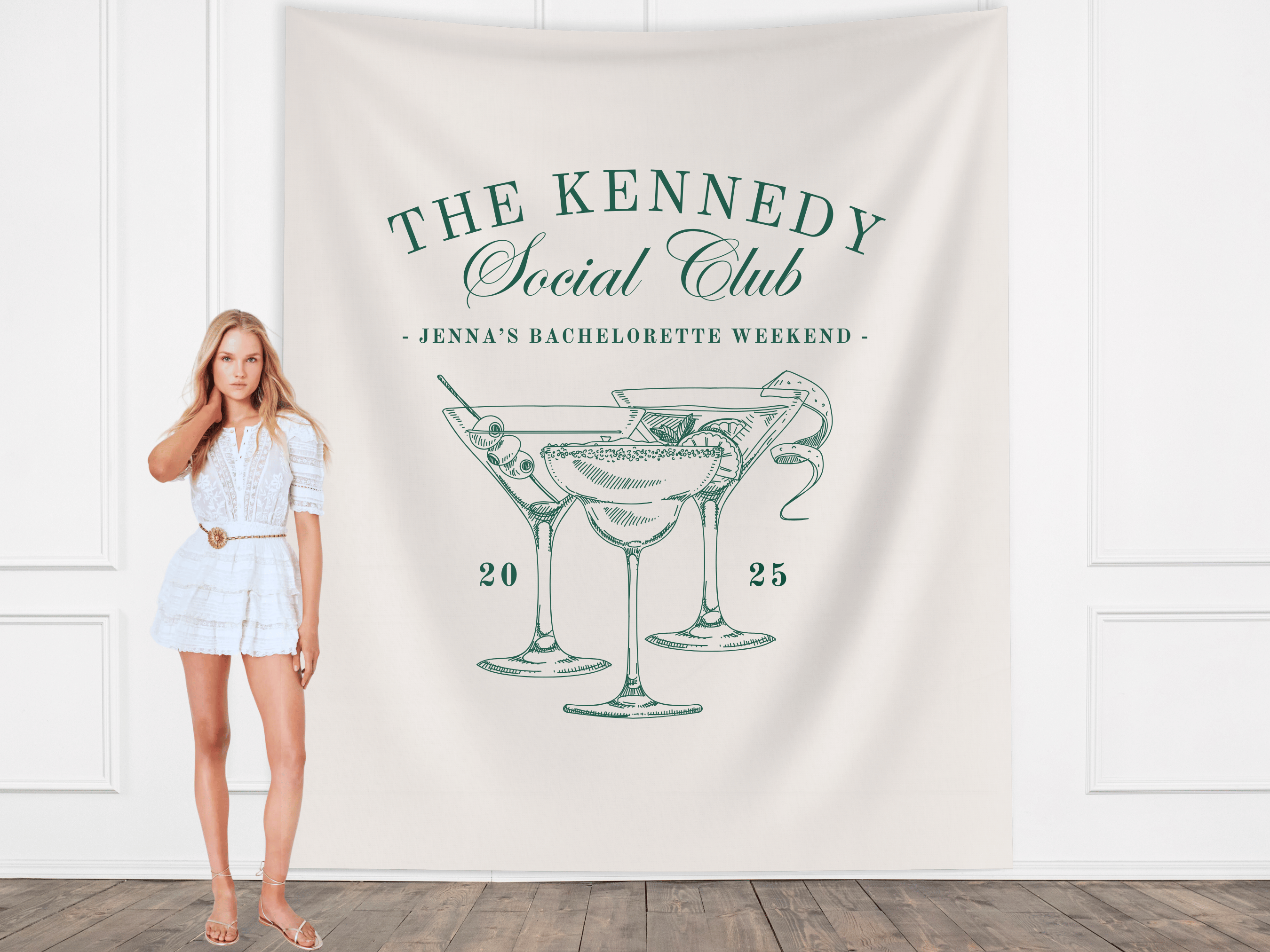Luxury Custom Bachelorette Social Club Banner Backdrop