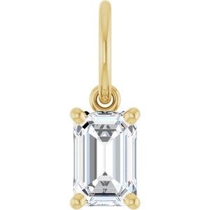 14K Yellow Gold 6x4 mm Emerald Charm/Pendant Mounting