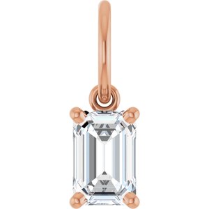 14K Rose Gold 5/8 CT Lab-Grown Diamond Charm/Pendant