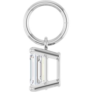 14K White Gold 6x4 mm Emerald Charm/Pendant Mounting – image 5