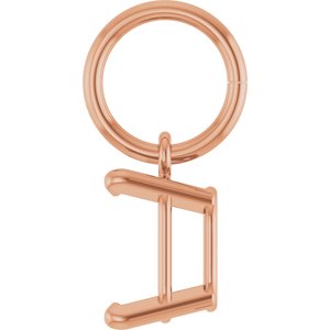 14K Rose Gold 6x4 mm Emerald Charm/Pendant Mounting – image 6