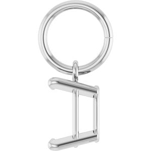 Platinum 6x4 mm Emerald Charm/Pendant Mounting – image 6