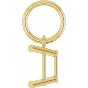 14K Yellow Gold 6x4 mm Emerald Charm/Pendant Mounting – image 6