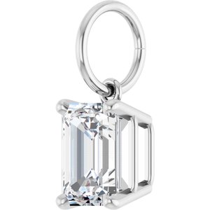 Platinum 1 1/4 CT Lab-Grown Diamond Charm/Pendant – image 2