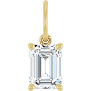 14K Yellow Gold 7x5 mm Emerald Charm/Pendant Mounting