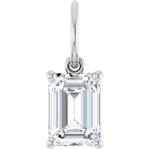 Platinum 1 1/4 CT Lab-Grown Diamond Charm/Pendant