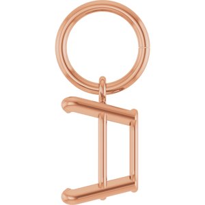 14K Rose Gold 7x5 mm Emerald Charm/Pendant Mounting – image 6