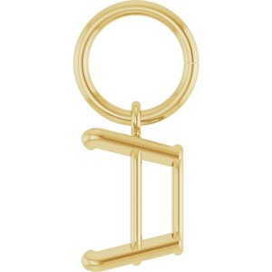 14K Yellow Gold 7x5 mm Emerald Charm/Pendant Mounting – image 6
