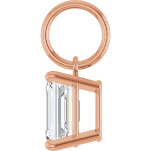 14K Rose Gold 7x5 mm Emerald Charm/Pendant Mounting – image 5