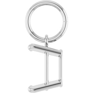 14K White Gold 7x5 mm Emerald Charm/Pendant Mounting – image 6