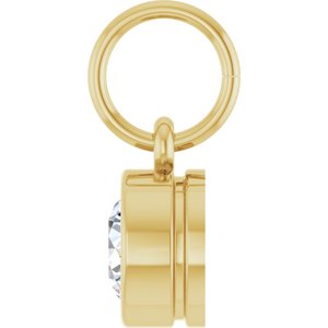 14K Yellow Gold 1/2 CT Natural Diamond Charm/Pendant – image 3