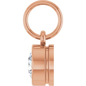 14K Rose Gold 1/2 CT Lab-Grown Diamond Charm/Pendant – image 3