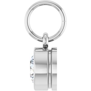 14K White Gold 5.2 mm Round Charm/Pendant Mounting – image 5