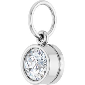 14K White Gold 5.2 mm Round Charm/Pendant Mounting – image 3