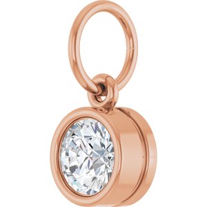 14K Rose Gold 5.2 mm Round Charm/Pendant Mounting – image 3