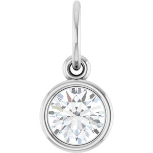 14K White Gold 1/2 CT Lab-Grown Diamond Charm/Pendant