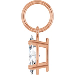 14K Rose Gold 1/2 CT Lab-Grown Diamond Charm/Pendant – image 3