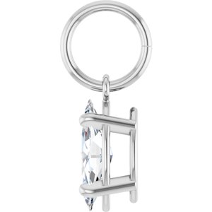 14K White Gold 1/2 CT Lab-Grown Diamond Charm/Pendant – image 3