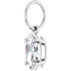 14K White Gold 8x4 mm Marquise Charm/Pendant Mounting – image 3